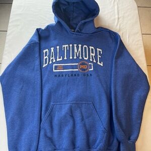 Gildan Baltimore Blue Pullover Hoodie Size Medium